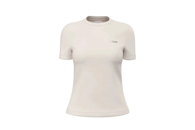 Guess Tracey Γυναικείο Κοντομάνικο T-Shirt Εκρού