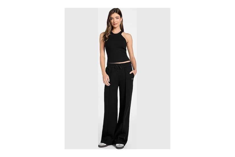Guess Nat Rib Bra Γυναικείο Αμάνικο Top Μαύρο