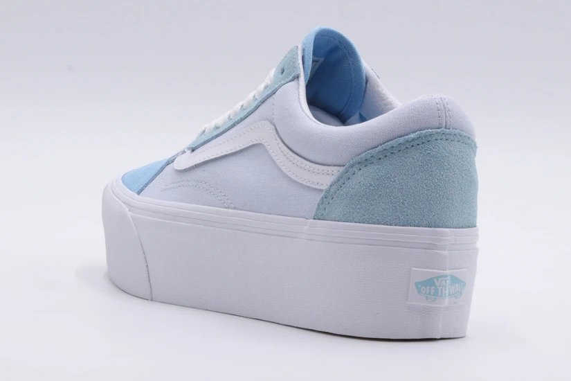 Vans Old Skool Stackform Sneakers με Πλατφόρμα Γαλάζιο, Λευκό