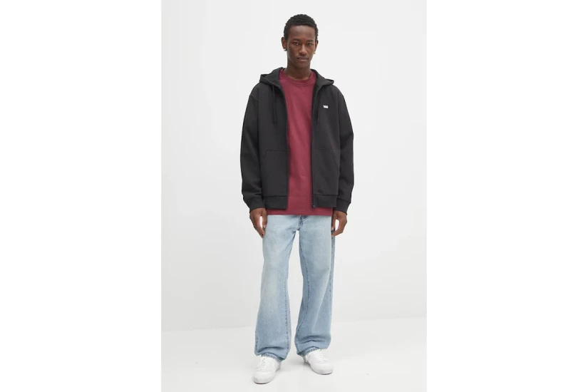 Vans Left Chest Fleeze Ανδρική Ζακέτα με Κουκούλα Μαύρη