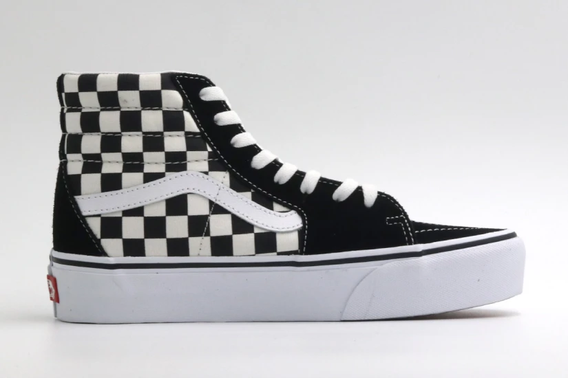 Vans Sk8-Hi Flatform Sneakers Μαύρα, Λευκά