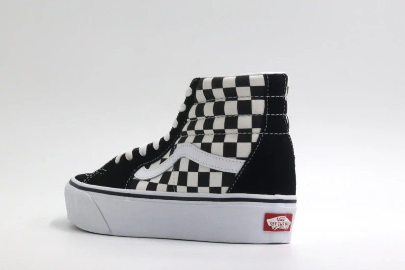 Vans Sk8-Hi Flatform Sneakers Μαύρα, Λευκά