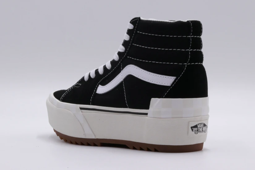 Vans SK8-Hi Stacked Γυναικεία Flatform Μποτάκια Μαύρα, Λευκά
