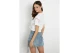 Guess Γυναικεία Κοντομάνικη Crop Top Μπλούζα Λευκή