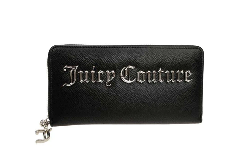 Juicy Couture Jasmine Μεγάλο Γυναικείο Πορτοφόλι Μαύρο, Ασημί