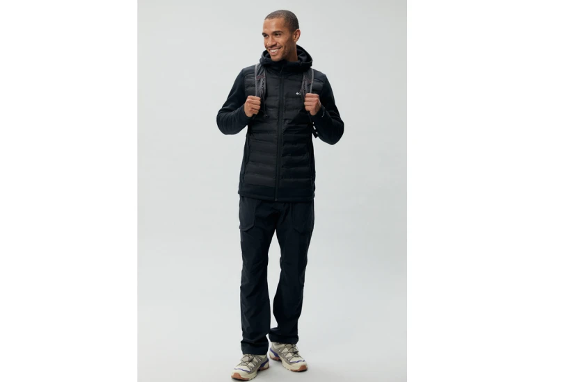 Columbia Outshield 2 Ανδρικό Puffer Μπουφάν με Κουκούλα Μαύρο