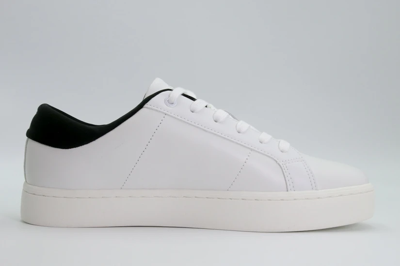 Calvin Klein Ανδρικά Δερμάτινα Sneakers Λευκά, Μαύρα