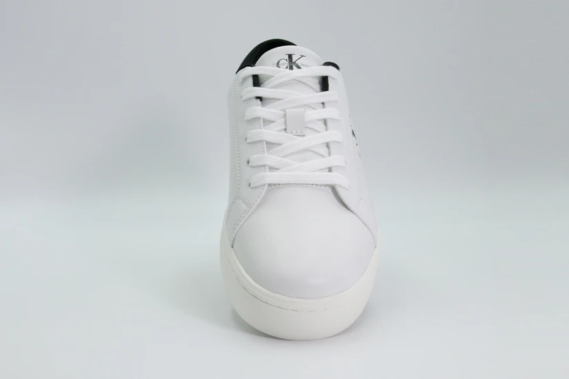 Calvin Klein Ανδρικά Δερμάτινα Sneakers Λευκά, Μαύρα
