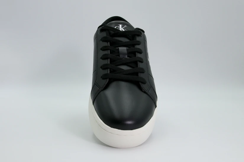 Calvin Klein Ανδρικά Δερμάτινα Sneakers Μαύρα, Λευκά