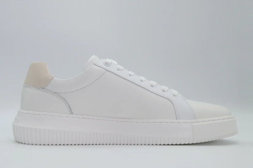Calvin Klein Ανδρικά Δερμάτινα Sneakers Λευκά