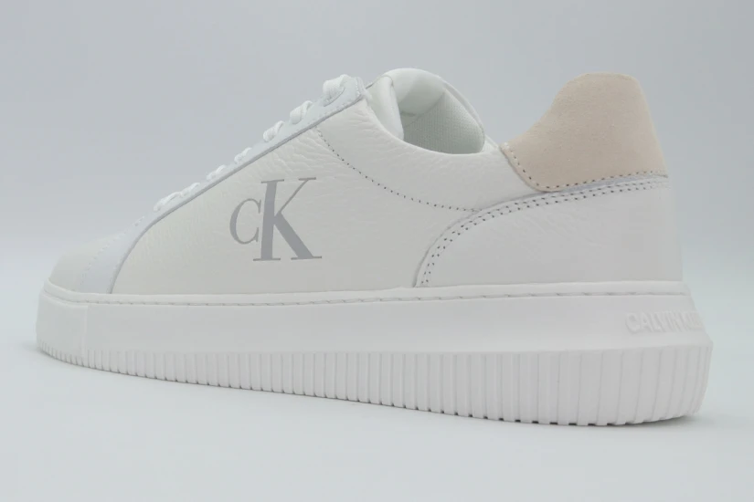 Calvin Klein Ανδρικά Δερμάτινα Sneakers Λευκά