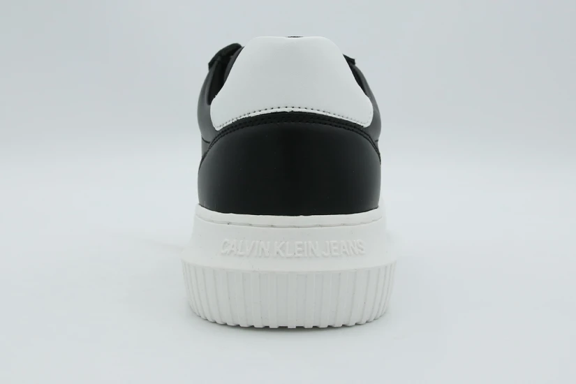 Calvin Klein Leather Ανδρικά Sneakers Μαύρα, Λευκά