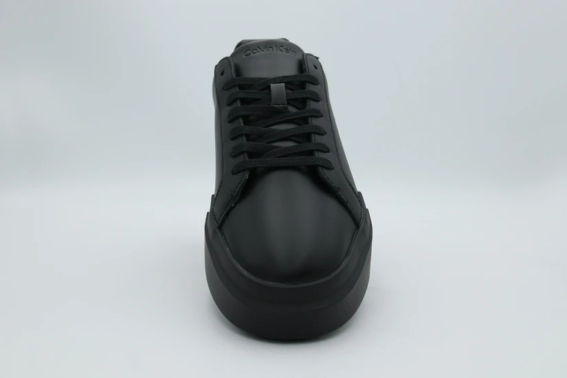 Calvin Klein Leather Signature Logo Ανδρικά Sneakers Μαύρα
