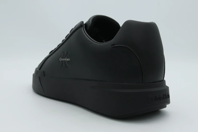 Calvin Klein Leather Signature Logo Ανδρικά Sneakers Μαύρα