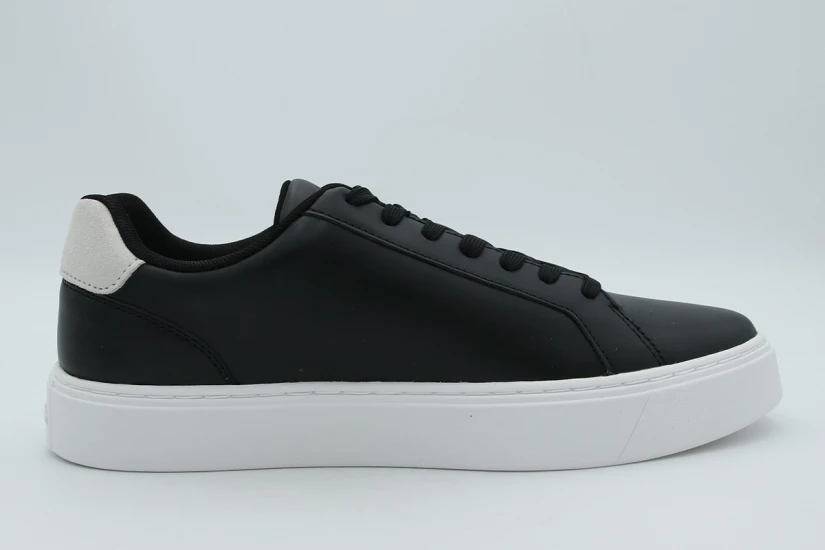 Calvin Klein Baseline - Leather Signature Ανδρικά Sneakers Μαύρα, Λευκά