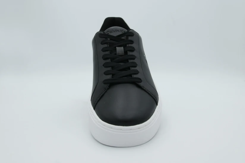 Calvin Klein Baseline - Leather Signature Ανδρικά Sneakers Μαύρα, Λευκά