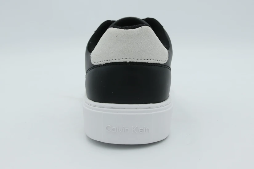 Calvin Klein Baseline - Leather Signature Ανδρικά Sneakers Μαύρα, Λευκά