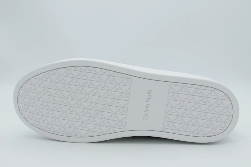 Calvin Klein Baseline - Leather Signature Ανδρικά Sneakers Μαύρα, Λευκά