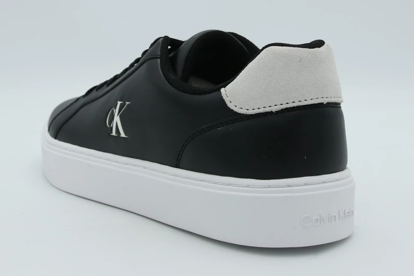 Calvin Klein Baseline - Leather Signature Ανδρικά Sneakers Μαύρα, Λευκά