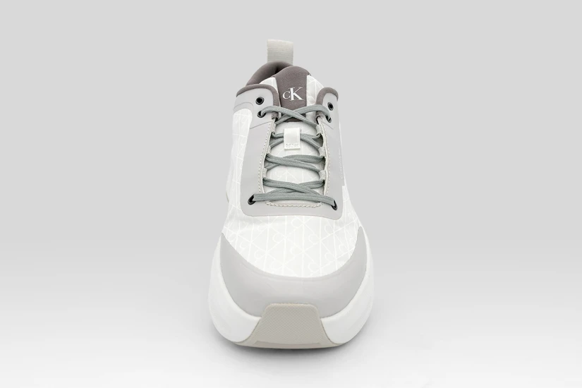 Calvin Klein Emblem Logo Chunky Runner Ανδρικά Sneakers Λευκά, Γκρι