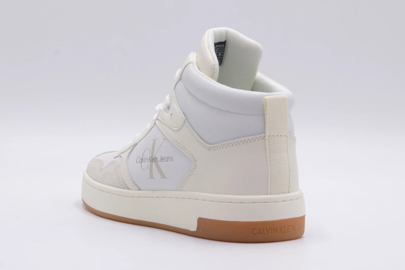 Calvin Klein Basket Cupsole Mid Lth Mono Sneakers (YW0YW00877 02X)