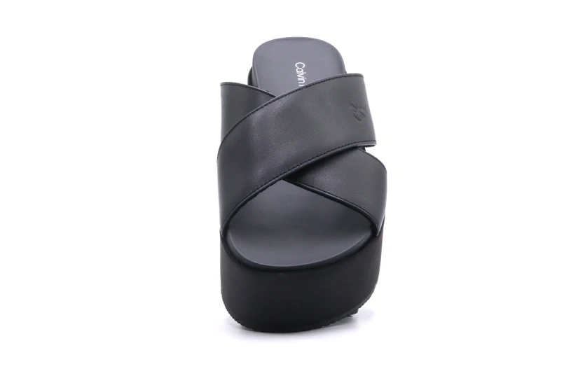 Calvin Klein Flatform Cross Ανοιχτά Γυναικεία Παπούτσια Μαύρα