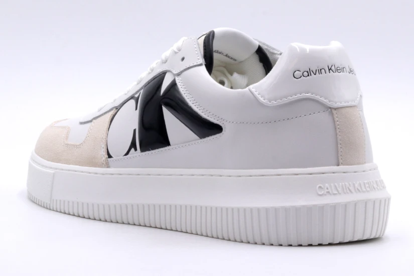 Calvin Klein Chunky Cupsole Low Mix Γυναικεία Παπούτσια Λευκά