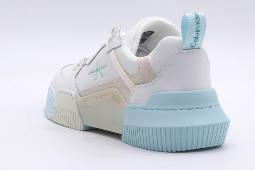 Calvin Klein Chunky Cupsole 2.0 Γυναικεία Sneakers Λευκά, Γαλάζια