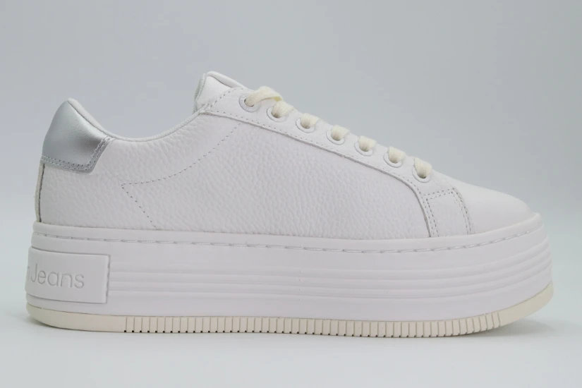 Calvin Klein Γυναικεία Δερμάτινα Sneakers με Πλατφόρμα Λευκά