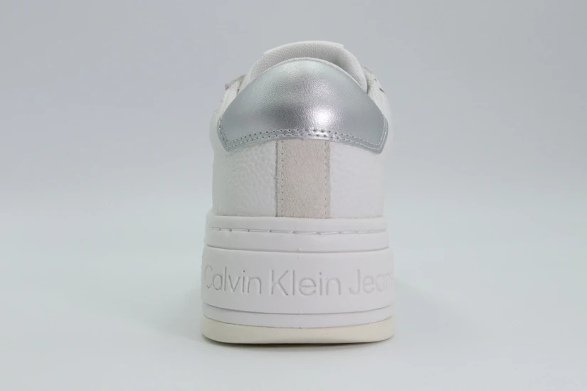 Calvin Klein Γυναικεία Δερμάτινα Sneakers με Πλατφόρμα Λευκά
