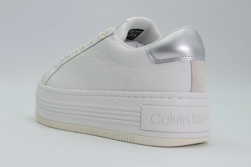 Calvin Klein Γυναικεία Δερμάτινα Sneakers με Πλατφόρμα Λευκά