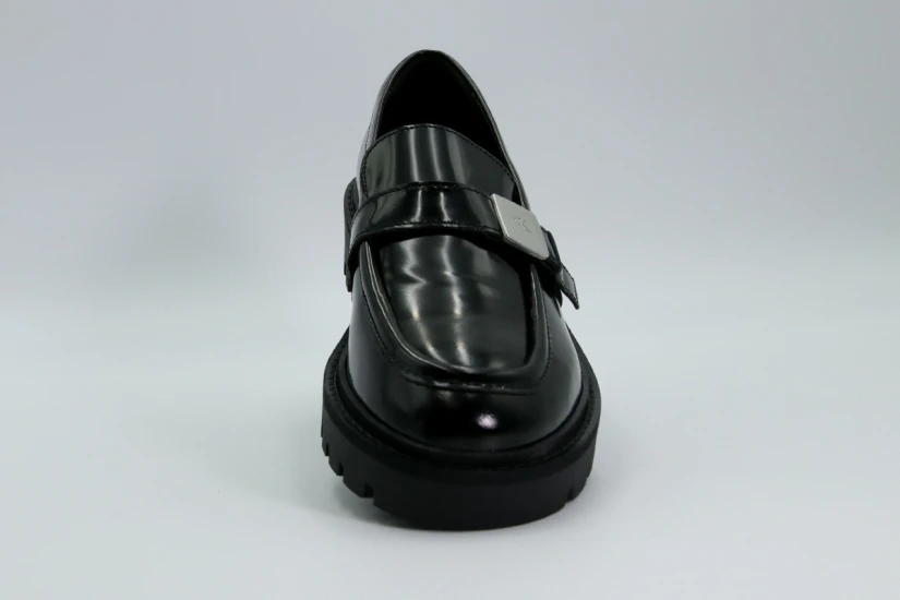 Calvin Klein Γυναικεία Δερμάτινα Loafers με Πλατφόρμα Μαύρα
