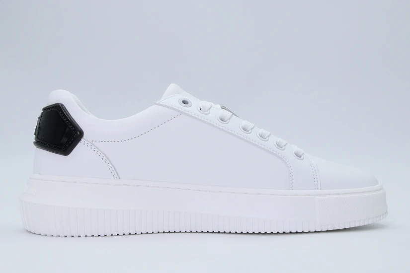 Calvin Klein Leather Trainers Sneakers Λευκά, Μαύρα