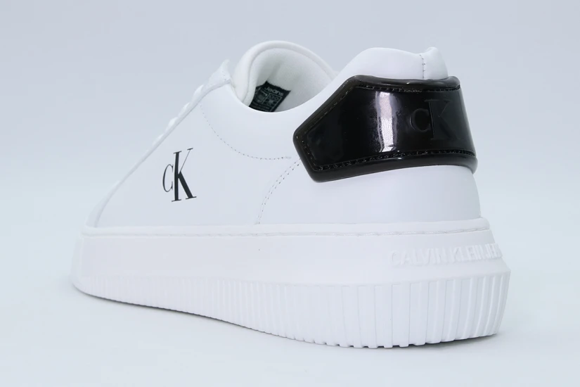 Calvin Klein Leather Trainers Sneakers Λευκά, Μαύρα