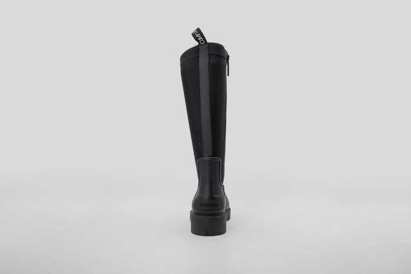 Calvin Klein Tall Heeled Flexible Lug Sole Γυναικείες Γαλότσες Μαύρες