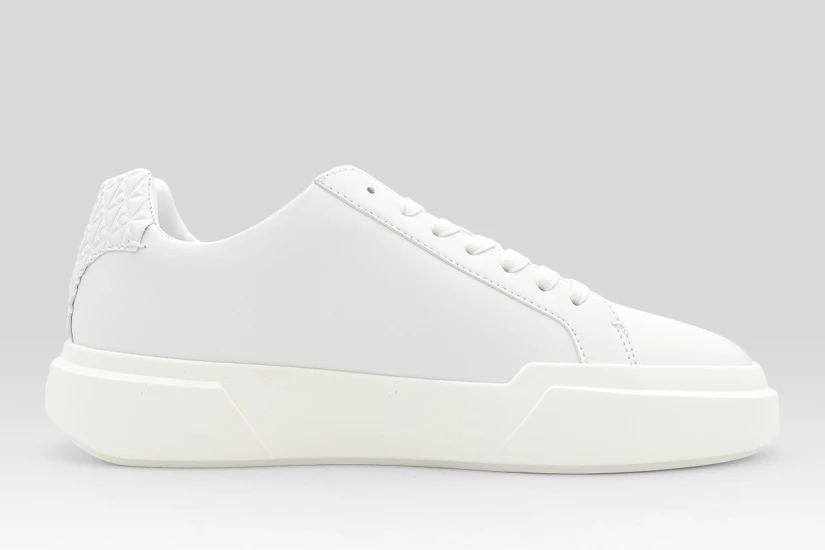 Calvin Klein Avenue Smooth Leather Logo Γυναικεία Sneakers Λευκά