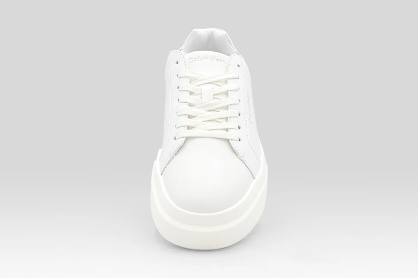 Calvin Klein Avenue Smooth Leather Logo Γυναικεία Sneakers Λευκά