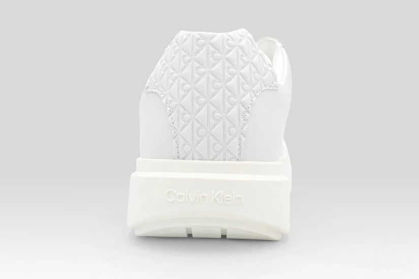 Calvin Klein Avenue Smooth Leather Logo Γυναικεία Sneakers Λευκά