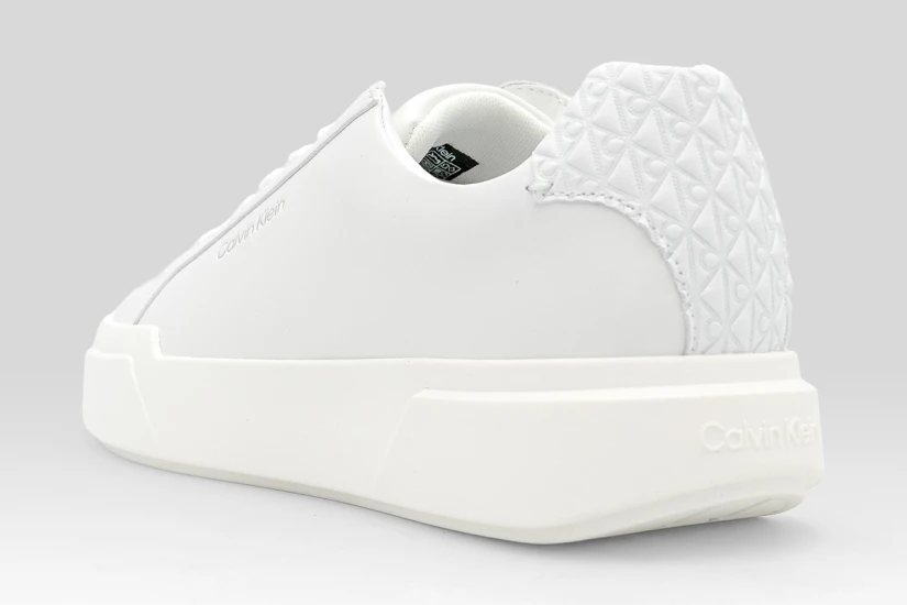 Calvin Klein Avenue Smooth Leather Logo Γυναικεία Sneakers Λευκά