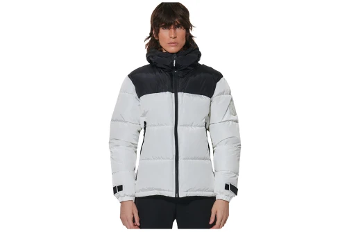 Body Action Two-Tone Μπουφάν Puffer Ανδρικό (073621 WHITE-BLACK-02)