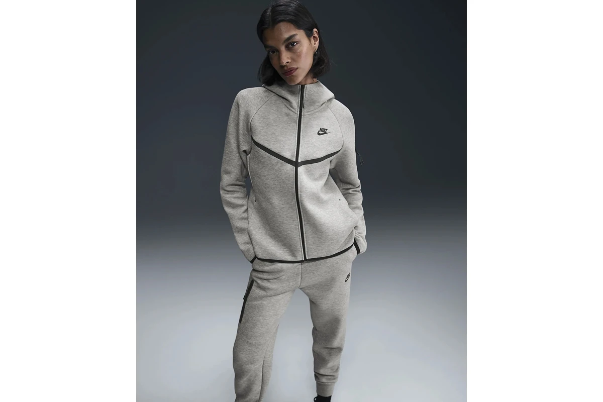 Γυναικεία ζακέτα γκρι Nike tech fleece