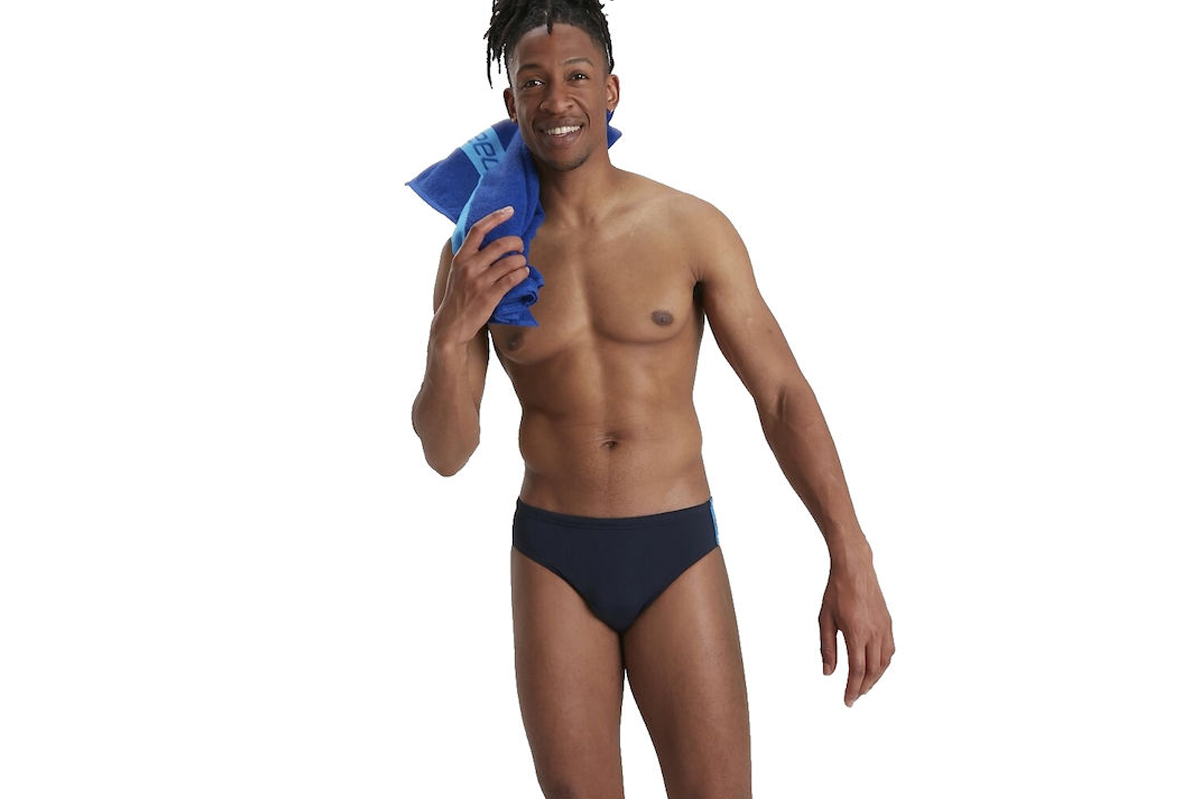 Speedo Boom Logo Splice 7Cm Brief Am Μαγιό Σλιπ Ανδρικό (8-12824F436) Μαύρο