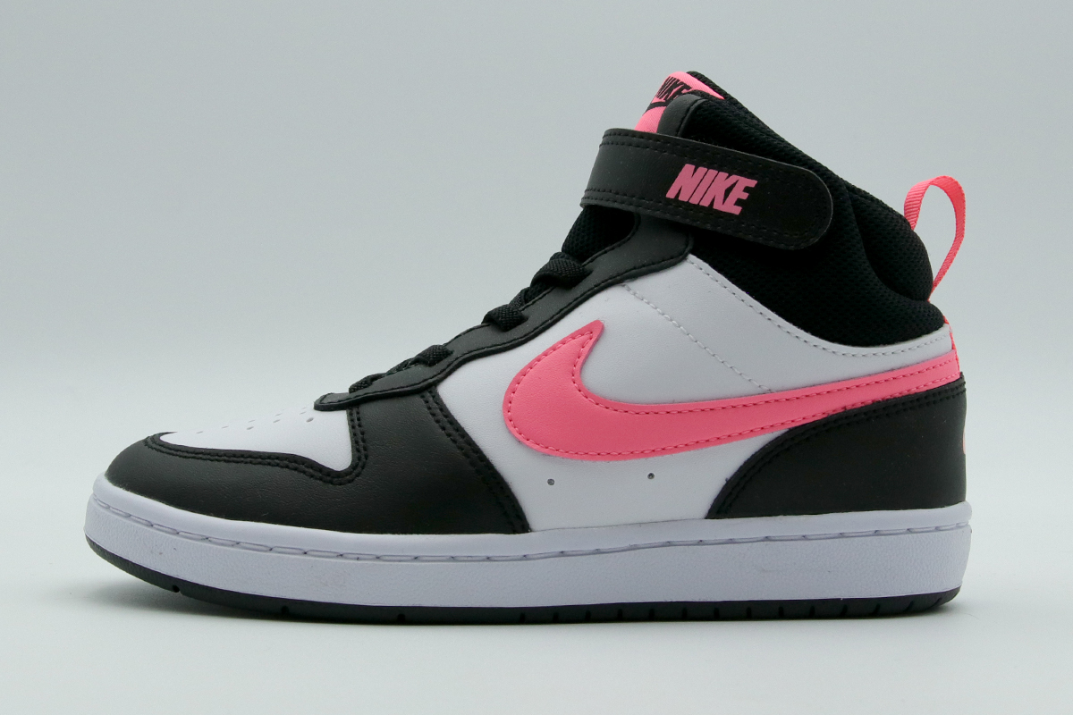 Nike Court Borough Mid Παιδικά Sneakers Μαύρα, Ροζ, Λευκά Hall
