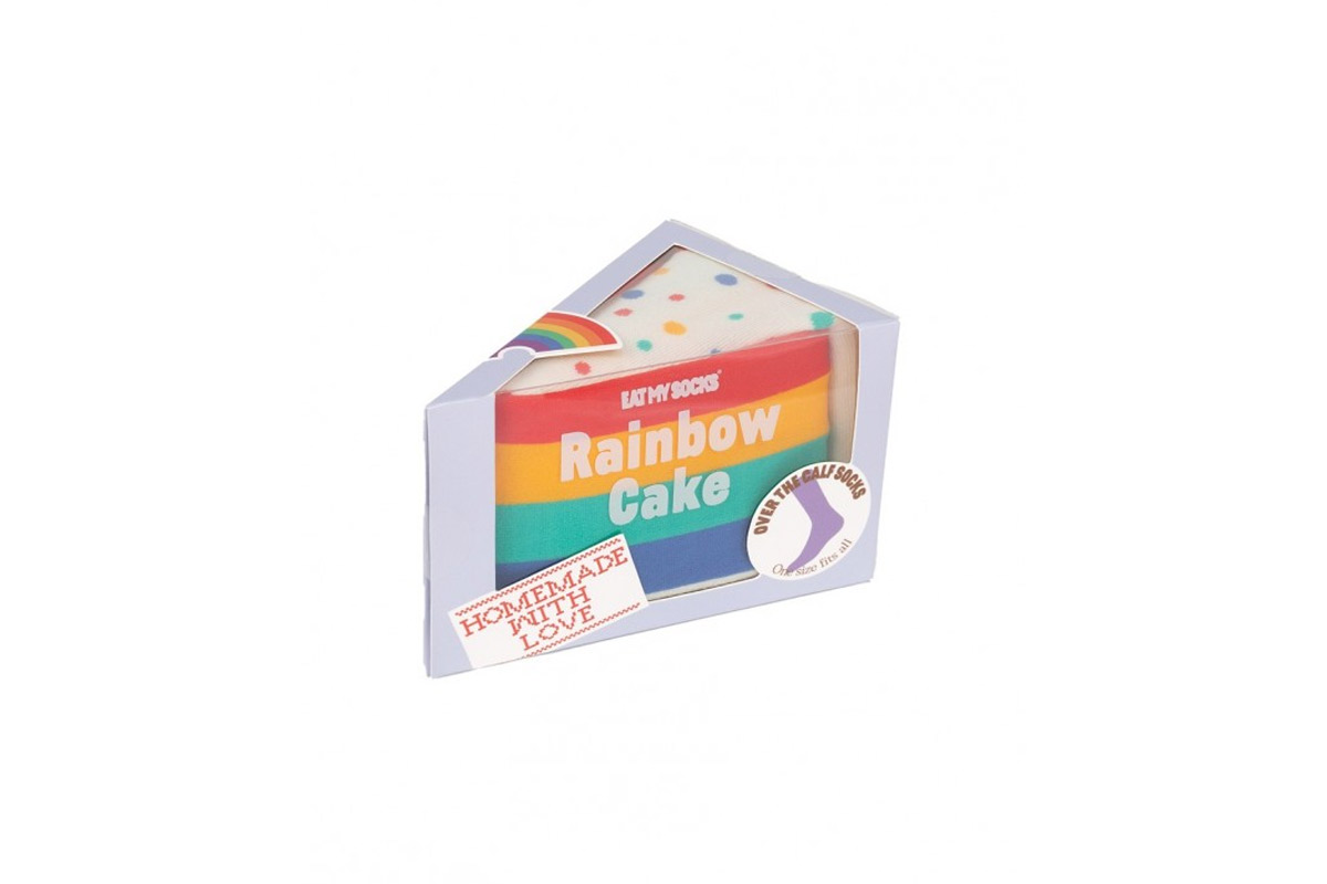Eat My Socks Rainbow Cake Κάλτσες Ψηλές (EMSNOCCARA) Λευκό