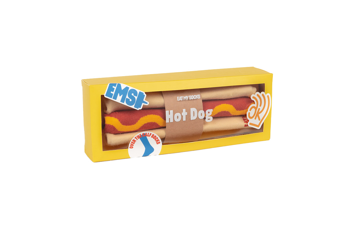 Eat My Socks Hot Dog Κάλτσες Ψηλές (EMSNOCHODO) Κόκκινο