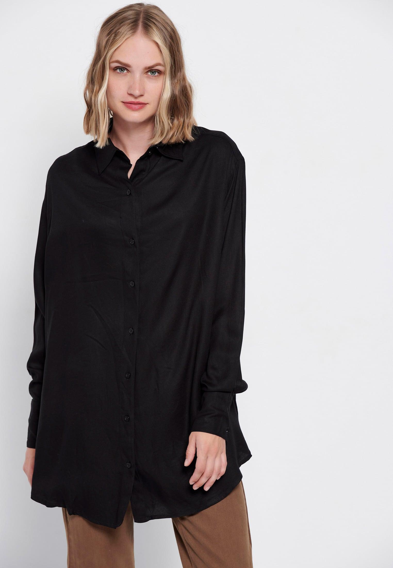 Funky Buddha Γυναικείο Πουκάμισο (FBL006-101-05-BLACK) Μαύρο