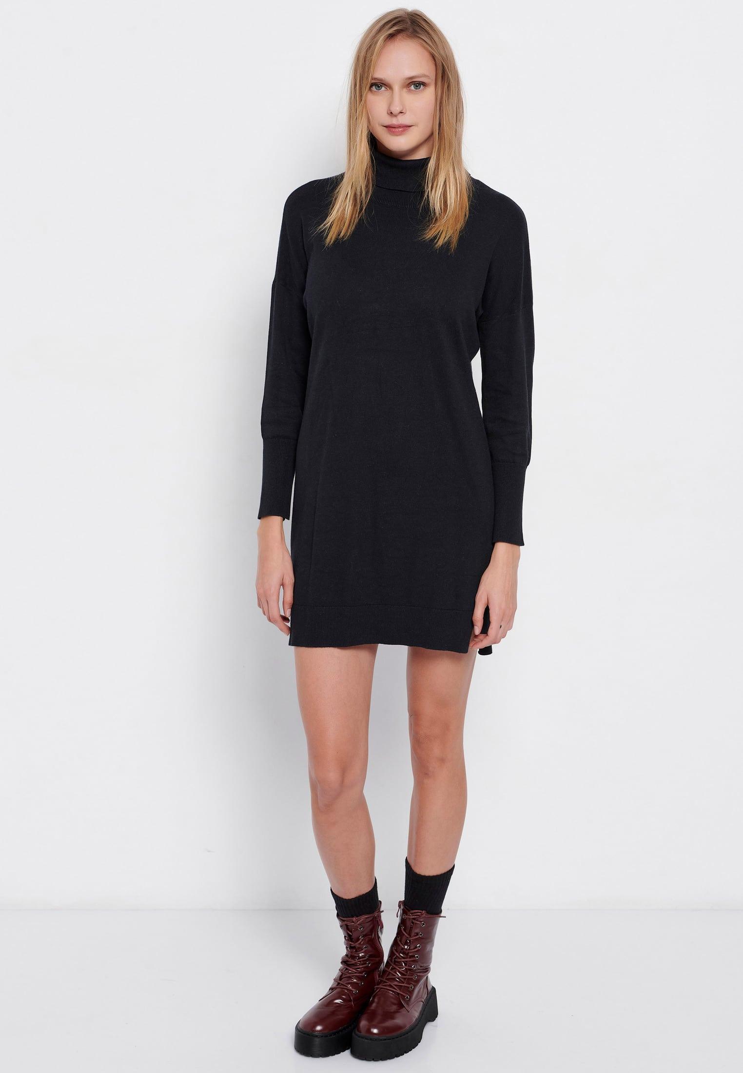 Funky Buddha Γυναικείο Φόρεμα Πλεκτό (FBL006-107-13-BLACK) Μαύρο