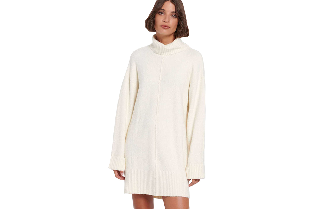 Funky Buddha Γυναικείο Φόρεμα Πλεκτό (FBL006-109-13-OFF-WHITE) Λευκό