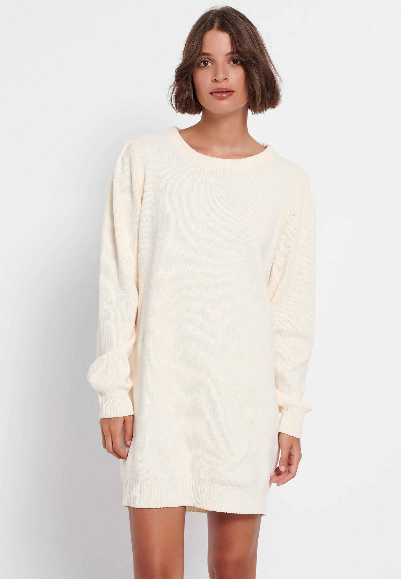 Funky Buddha Γυναικείο Φόρεμα Πλεκτό (FBL006-110-13-OFF-WHITE) Λευκό