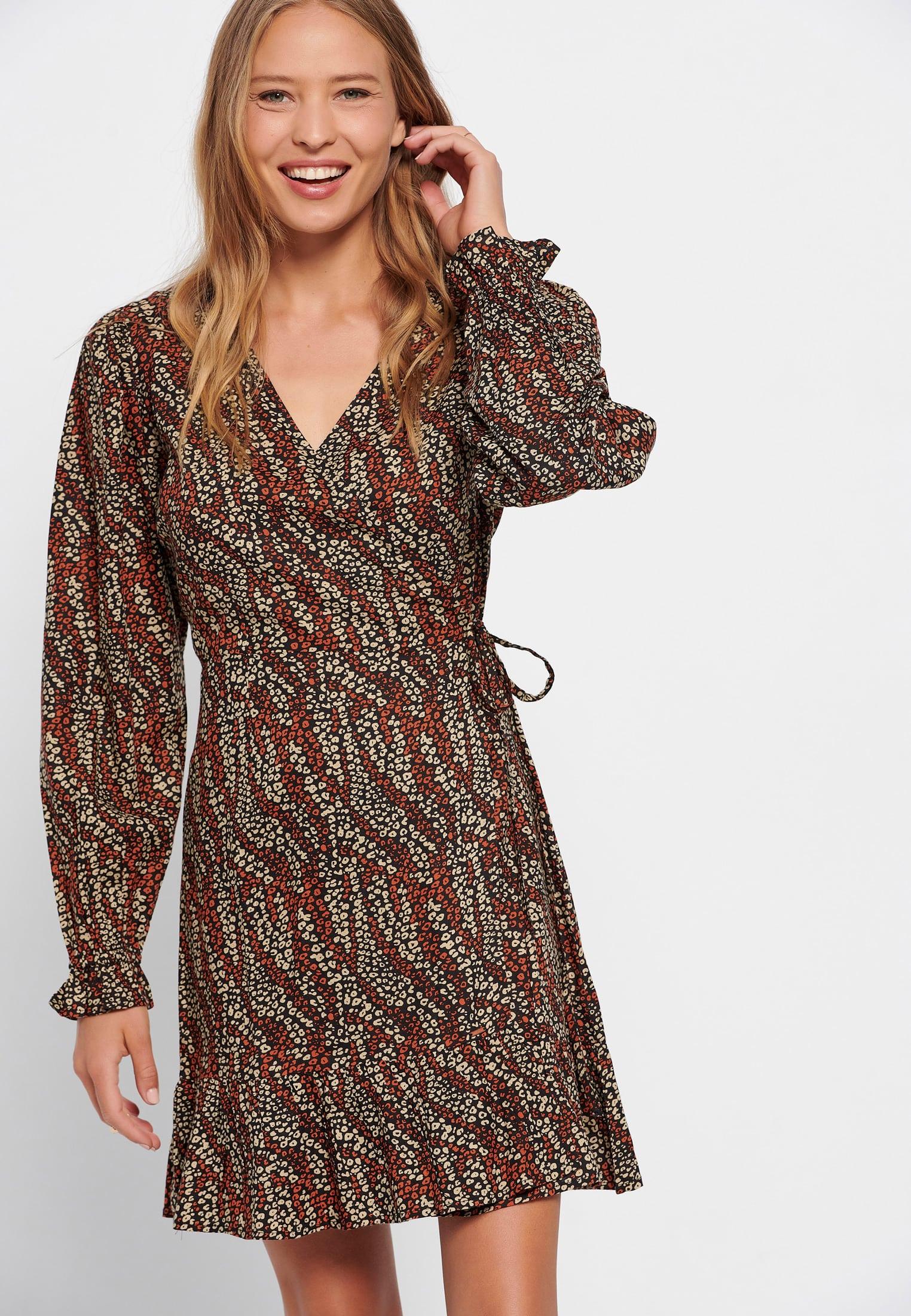 Funky Buddha Φόρεμα Γυναικειο (FBL006-125-13-BLACK) Πολύχρωμο